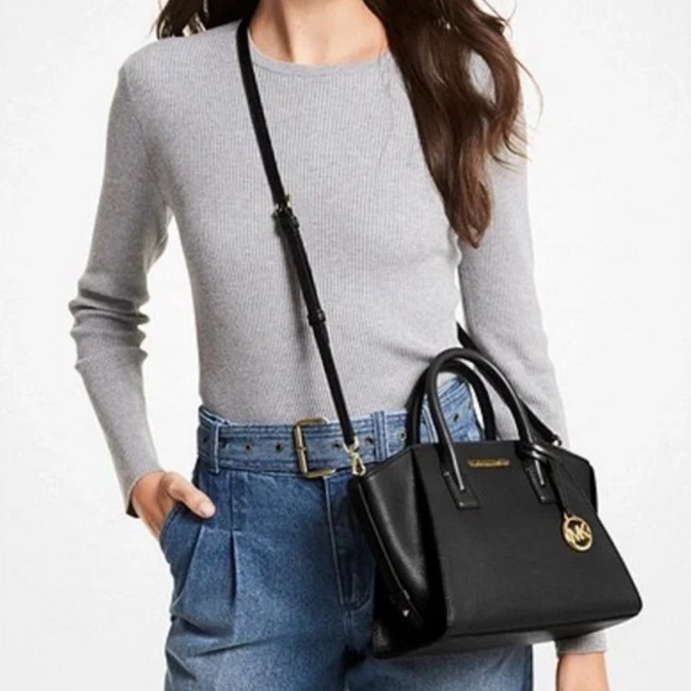 Michael Kors Avril Small Satchel Crossbody Black - Picture 4 of 16